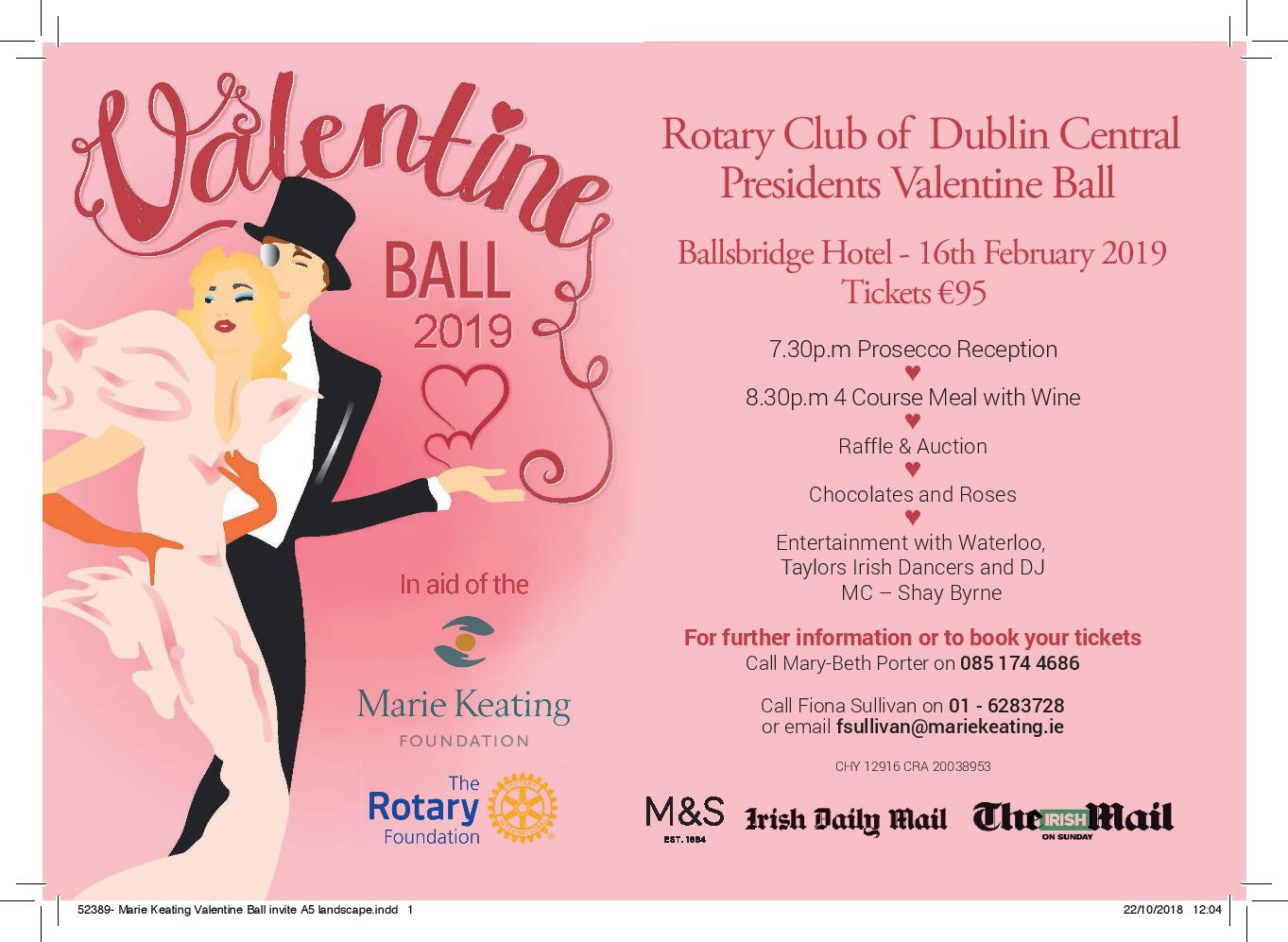 Rotary Club of Dublin Central Valentine Ball 2019